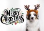 Adorable,Dog,Wearing,Reindeer,Antlers.,Cute,Festive,Christmas,Background,Featuring